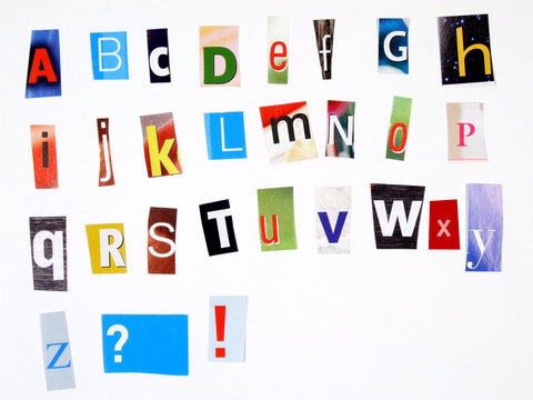 Newspaper Clipping Colorful Alphabet