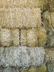 stacked hay bales