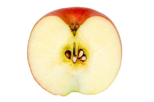 Demie pomme, coup&eacute;e en deux.