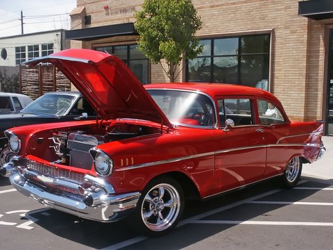 Red Hotrod 57 Chevy