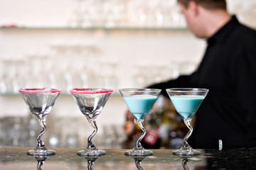 cocktails on bar