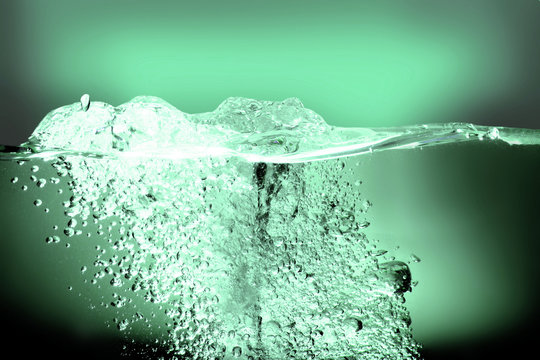 green water splash abstract background