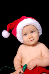 cute baby in santa hat