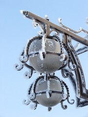 lanterns in the hoar-frost