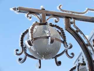 lantern in the hoar-frost