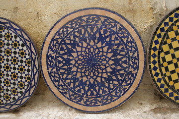 plateau de table en mosaïque