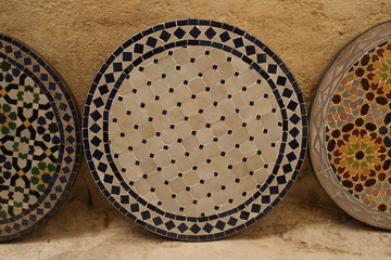 plateau de table en mosaïque