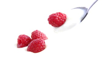 himbeeren joghurt löffel