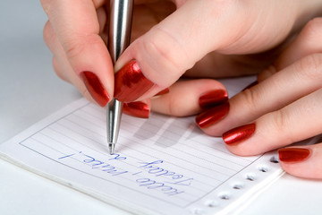 pen in a hand