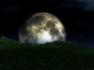 Keuken foto achterwand Volle maan en bomen maanzicht 8