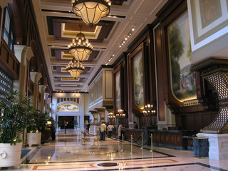 luxury hotel lobby - obrazy, fototapety, plakaty