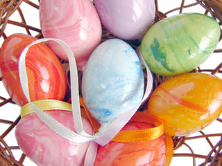 easter eggs in basket
