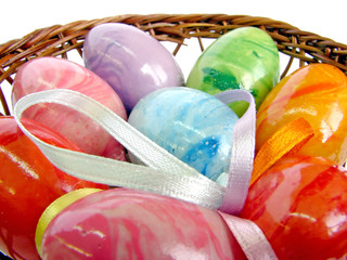 easter eggs in basket