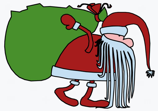 santa claus with a too long beard