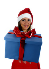 santa girl with gifts