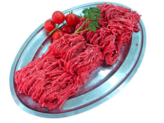 Obraz premium fresh meat and tomato on plate