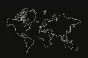 monde en relief blanc sur fond noir à carreaux