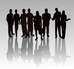business people -  silhouette illustration