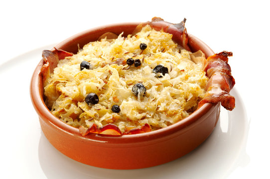 grilled cabage with ham