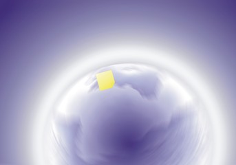abstrakter erdball mit post-it