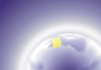 abstrakter erdball mit post-it