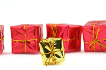christmas gifts on white