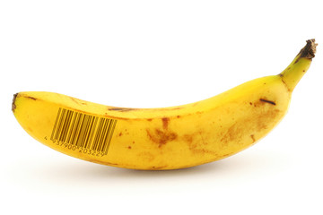 ripe banana with bar code - 1911074