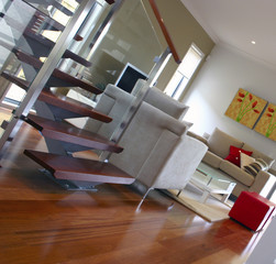 living room - photographer's art in background