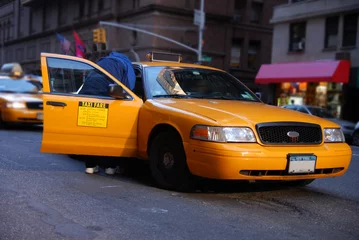 Schilderijen op glas New York City taxi& 39 s © BCFC