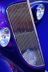 classic car headlights close-up