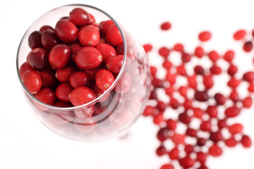 cranberries in a glass