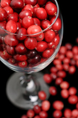 cranberries in a glass