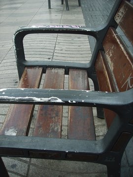 battered street furniture ramblas barcelona