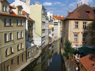 Fototapeta na wymiar vltava river's canal