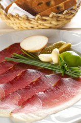 traditional prepared smoked ham