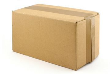 cardboard box on white