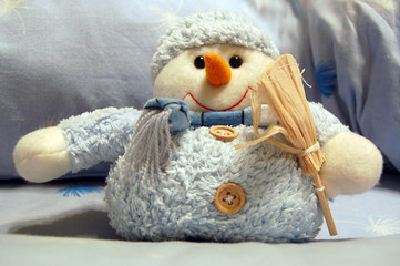 snowman with broom