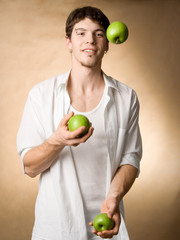 juggling with apples