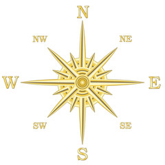 metallic compass wind rose