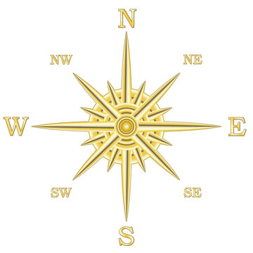 metallic compass wind rose