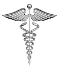 caduceus medical symbol chrome - 1923021
