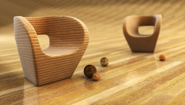 armchair 3d rendering