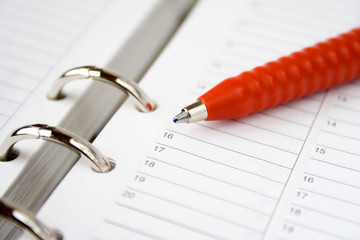 Fototapeta premium blank calendar and red pen