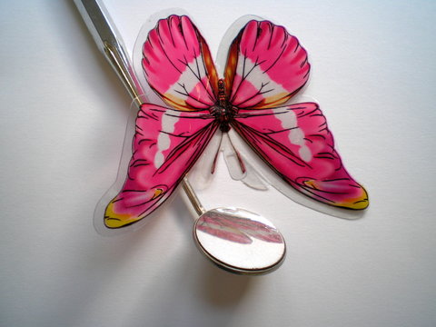 dental mirrow and butterfly