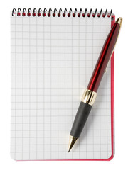 blank notepad with pen