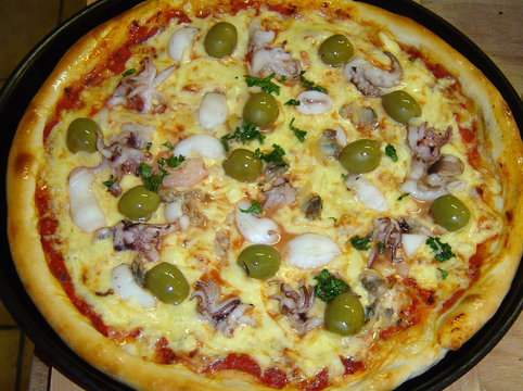 meeresfrüchte pizza