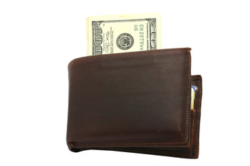 wallet with 100 dollars bills