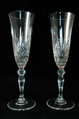 crystal wine flutes