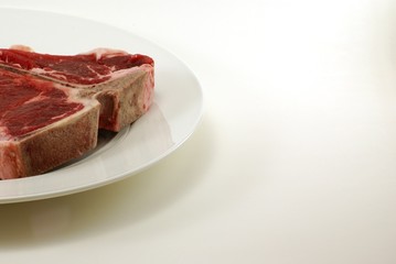 raw t-bone steak
