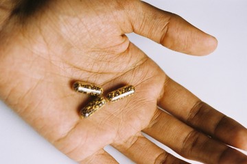 pills in a palm